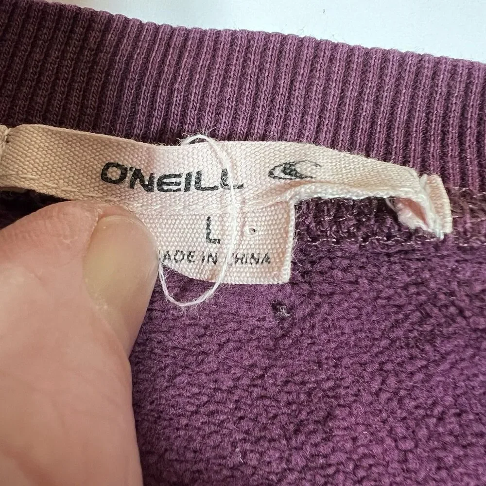 O'Neill Retro Floral Wave Graphic Crewneck Pullover Sweatshirt Oversized Large - Picture 6 of 8